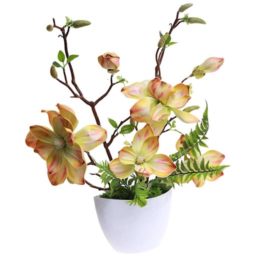 Żółta lilia w doniczce- sztuczne kwiaty Kompozycja 45 cm KOMP56 PN432 ze sklepu Pantofelek24.pl w kategorii Dekoracje - zdjęcie 179048909