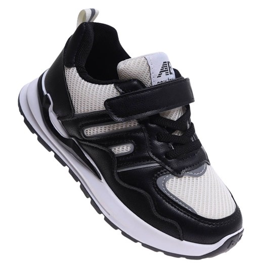 Czarne chłopięce buty sportowe sneakersy /D2-3 17234 T289/ ze sklepu Pantofelek24.pl w kategorii Buty sportowe dziecięce - zdjęcie 179049115