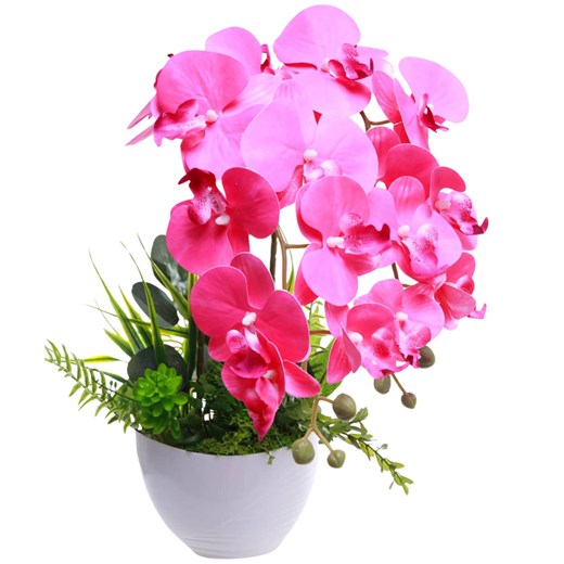 Różowy storczyk orchidea Kompozycja kwiatowa 2 Pędowy 50 cm KOMp90 S340 ze sklepu Pantofelek24.pl w kategorii Dekoracje - zdjęcie 179049635
