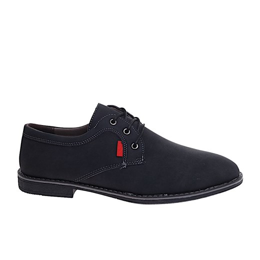 Sznurowane męskie półbuty czarne pantofle /C3-3 15892 T430/ Pantofelek24 41 Pantofelek24.pl