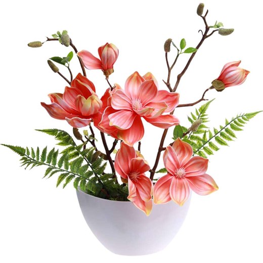 Pomarańczowa lilia w doniczce- sztuczne kwiaty Kompozycja 45 cm KOMP58 PN432 ze sklepu Pantofelek24.pl w kategorii Dekoracje - zdjęcie 179049889