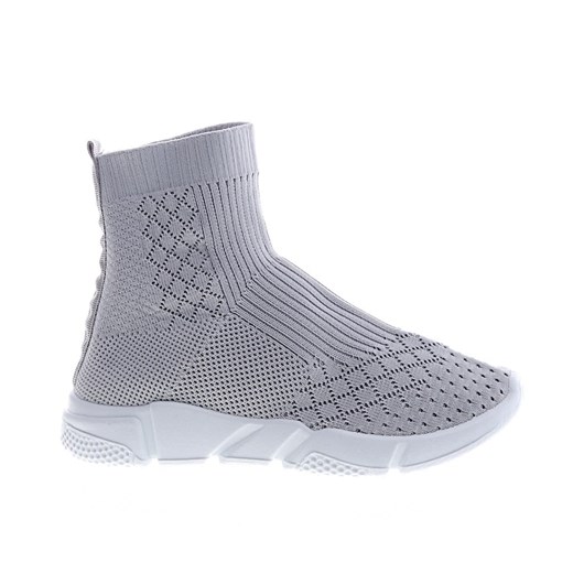 Wsuwane wysokie dziewczęce trampki szare /G13-2 13269 T143/ ze sklepu Pantofelek24.pl w kategorii Buty sportowe dziecięce - zdjęcie 179050377