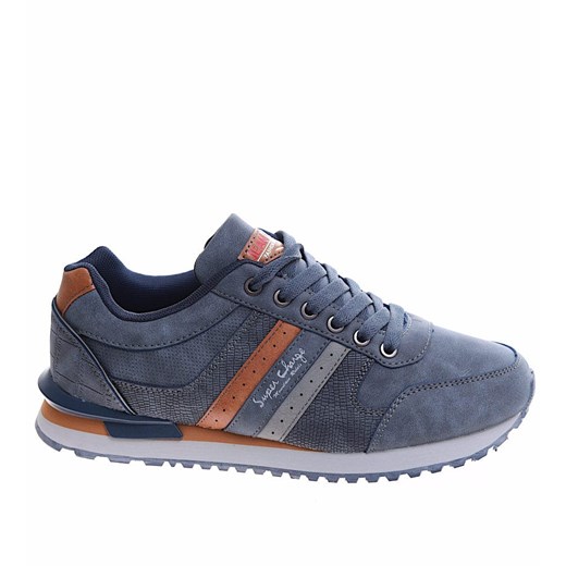 Wiązane casualowe buty sportowe Navy /E1-3 16678  T428/ ze sklepu Pantofelek24.pl w kategorii Buty sportowe męskie - zdjęcie 179051019