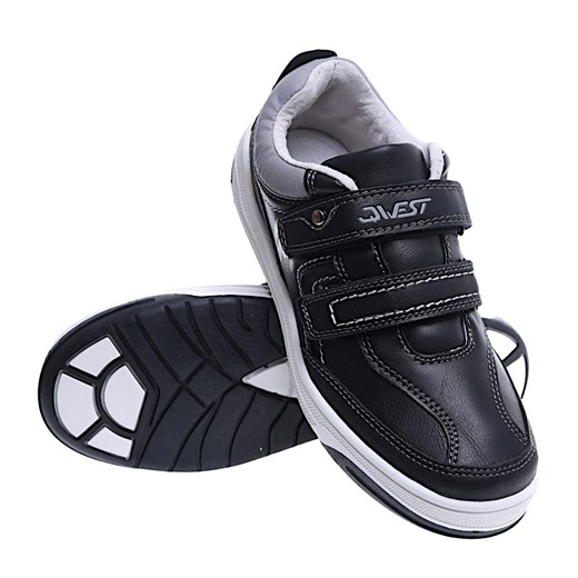 Czarne chłopięce buty sportowe trampki na rzepy /D9-3 15568 T346/ ze sklepu Pantofelek24.pl w kategorii Buty sportowe dziecięce - zdjęcie 179051497
