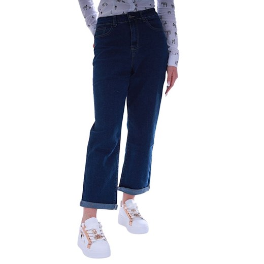 Granatowe jeansowe spodnie Boyfriend /H2 UB855 G340/ ze sklepu Pantofelek24.pl w kategorii Jeansy damskie - zdjęcie 179051607