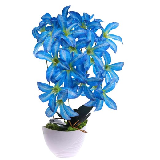 Niebieski storczyk Cybidium Kompozycja kwiatowa 3 Pędy 50 cm KOMp83 S240 ze sklepu Pantofelek24.pl w kategorii Dekoracje - zdjęcie 179053335