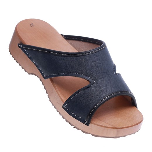 Drewniaki chodaki trepy klapki Granatowe /F8-1 Ae638 S433/ Pantofelek24 36 Pantofelek24.pl