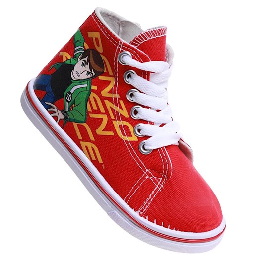 Sznurowane czerwone trampki chłopięce/A2-1 7550 S097/ ze sklepu Pantofelek24.pl w kategorii Trampki dziecięce - zdjęcie 179054025