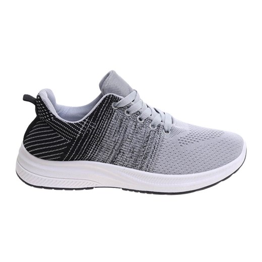 Szaro czarne sznurowane męskie buty sportowe /E4-1 14154 S331/ ze sklepu Pantofelek24.pl w kategorii Buty sportowe męskie - zdjęcie 179054329