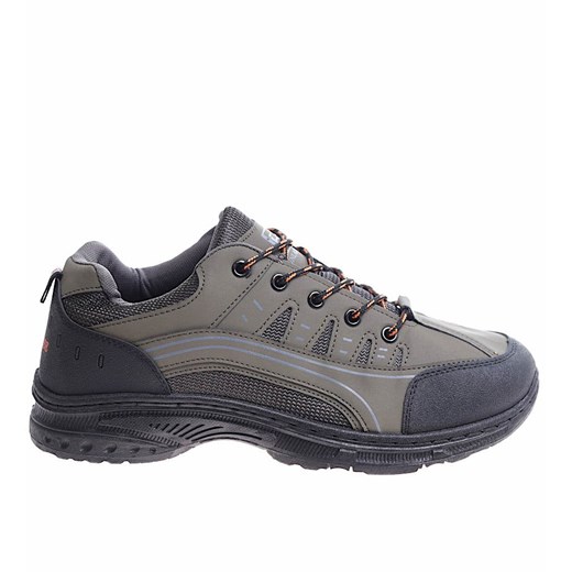 Sznurowane męskie buty trekkingowe Zielone /D7-1 10394 S399/ ze sklepu Pantofelek24.pl w kategorii Buty trekkingowe męskie - zdjęcie 179055335