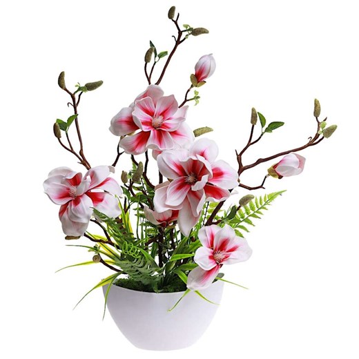 Lilia w doniczce- sztuczne kwiaty Kompozycja 60 cm KOMP53 ze sklepu Pantofelek24.pl w kategorii Dekoracje - zdjęcie 179055679