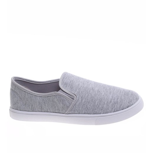 Wsuwane szare męskie trampki slip on F8-3 16521 T284/ ze sklepu Pantofelek24.pl w kategorii Trampki męskie - zdjęcie 179055779