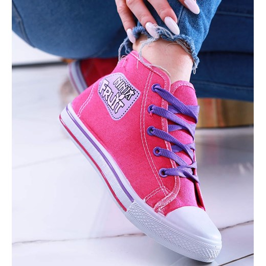 Wysokie trampki Ninja Fruit FUKSJA /G9-3 13866 S097/ ze sklepu Pantofelek24.pl w kategorii Trampki damskie - zdjęcie 179058217
