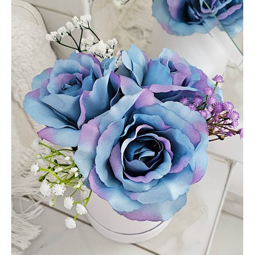 Flower box- niebieskie róże na prezent /FL35 M122/ ze sklepu Pantofelek24.pl w kategorii Dekoracje - zdjęcie 179058449
