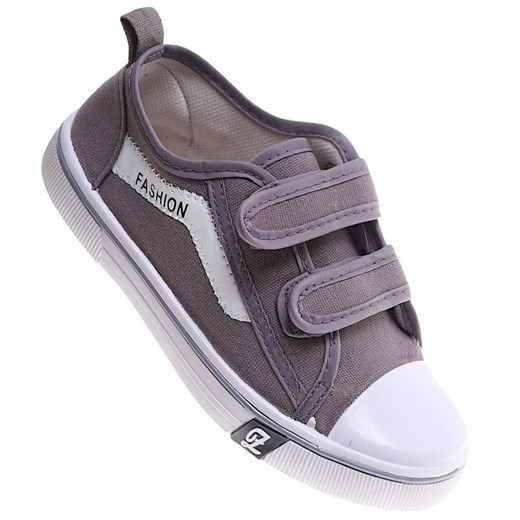 Chłopięce szare tenisówki na rzepy /G8-1 16834 T188/ ze sklepu Pantofelek24.pl w kategorii Trampki dziecięce - zdjęcie 179058766
