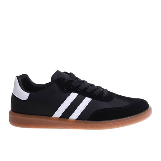 Sznurowane czarne trampki męskie /B2-1 17249  T484/ ze sklepu Pantofelek24.pl w kategorii Trampki męskie - zdjęcie 179060387