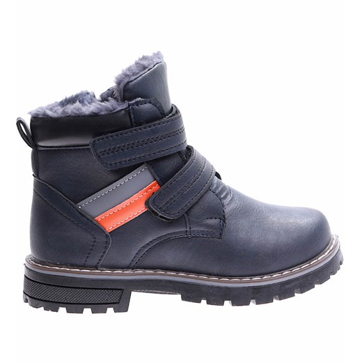 Ocieplane chłopięce buty na rzepy granatowe /G12-2 16998 T435/ ze sklepu Pantofelek24.pl w kategorii Buty zimowe dziecięce - zdjęcie 179060628