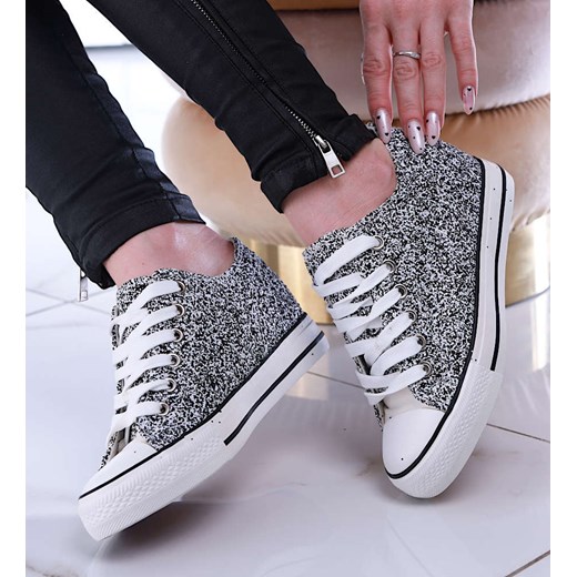 Czarne trampki sneakersy na koturnie /G11-3 13487 T231/ ze sklepu Pantofelek24.pl w kategorii Trampki damskie - zdjęcie 179060857