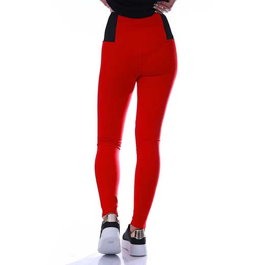 Czerwone legginsy damskie /H2 UB870 G8-6/ ze sklepu Pantofelek24.pl w kategorii Spodnie damskie - zdjęcie 179060877