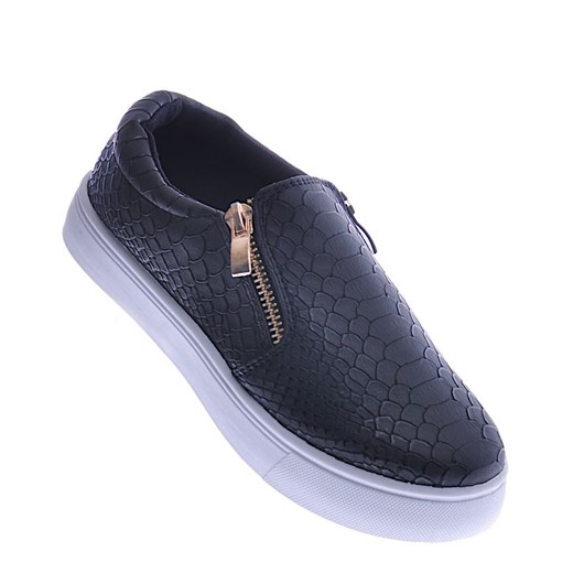 Wsuwane czarne trampki slip on /A8-2 12618 T190/ ze sklepu Pantofelek24.pl w kategorii Trampki dziecięce - zdjęcie 179062647