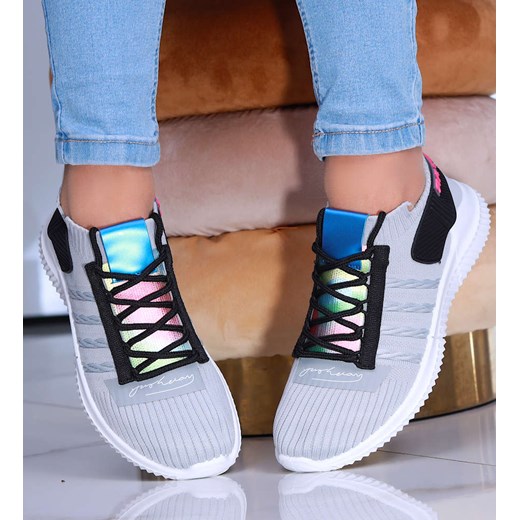 Wsuwane elastyczne szare buty sportowe /G12-3 16102 T230/ ze sklepu Pantofelek24.pl w kategorii Buty sportowe damskie - zdjęcie 179063016