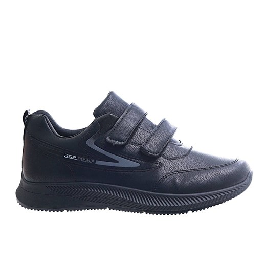 Męskie czarne buty sportowe na rzepy /C4-3 16940 T481/ ze sklepu Pantofelek24.pl w kategorii Buty sportowe męskie - zdjęcie 179063136