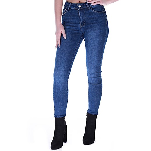 Jeansowe niebieskie spodnie damskie rurki M'Sara /H UB726 L505/ ze sklepu Pantofelek24.pl w kategorii Jeansy damskie - zdjęcie 179063396