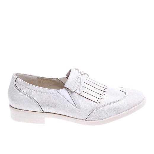 Wsuwane beżowe półbuty loafersy damskie /E3-2 15751 T223/ ze sklepu Pantofelek24.pl w kategorii Półbuty damskie - zdjęcie 179063546