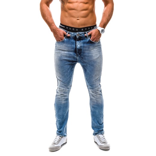 Spodnie męskie jeansy PREMIERE VISION 0434 granatowe denley-pl niebieski jeans