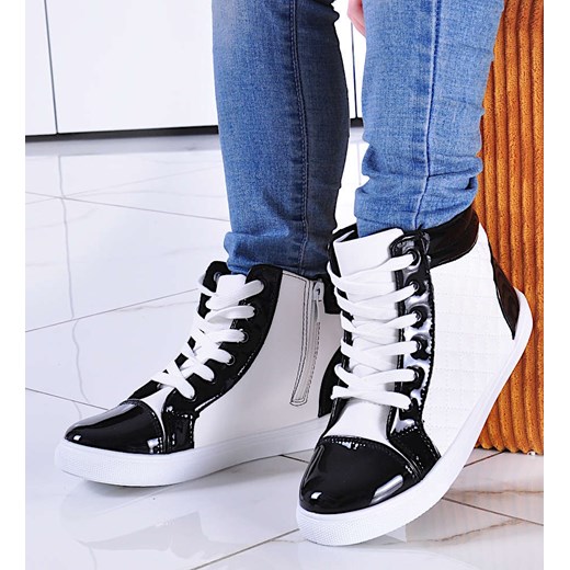 Wiosenne trampki sneakersy dla dziewczynki CZARNO-BIAŁE /B2-3 7423 S194/ ze sklepu Pantofelek24.pl w kategorii Trampki dziecięce - zdjęcie 179063827