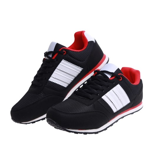 Sznurowane czarne męskie buty sportowe /f3-3 16585 T534/ ze sklepu Pantofelek24.pl w kategorii Trampki męskie - zdjęcie 179064026