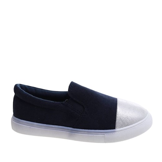 Wsuwane granatowe trampki dziewczęce slip on /D5-2 13683  T100/ ze sklepu Pantofelek24.pl w kategorii Trampki dziecięce - zdjęcie 179065288