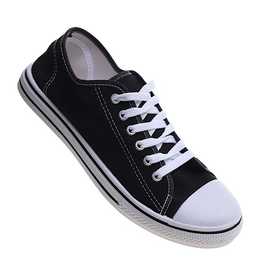 Sznurowane czarne trampki męskie /C4-1 13757 T291/ ze sklepu Pantofelek24.pl w kategorii Trampki męskie - zdjęcie 179065318