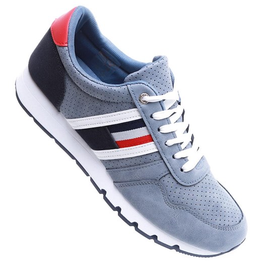 Sznurowane szare męskie buty sportowe /G3-1 15602 T488/ ze sklepu Pantofelek24.pl w kategorii Trampki męskie - zdjęcie 179065378