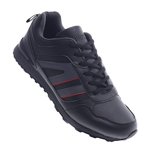 Sznurowane czarne buty sportowe /C1-1 13140 T484/ ze sklepu Pantofelek24.pl w kategorii Trampki męskie - zdjęcie 179065765