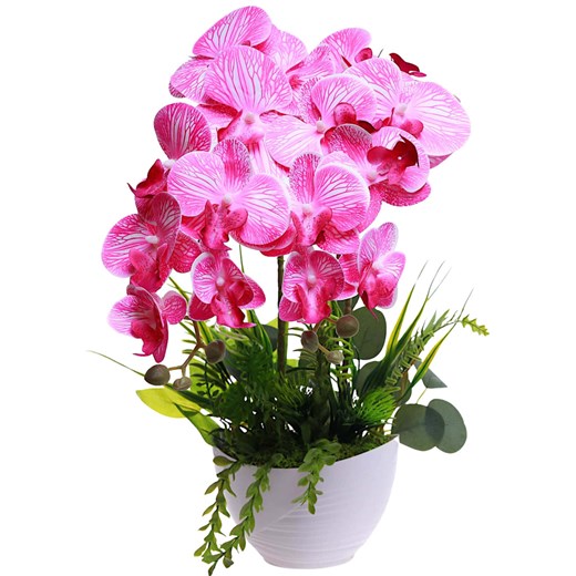 Różowo biały storczyk orchidea Kompozycja kwiatowa 2 Pędowy 50 cm KOMp91 S340 ze sklepu Pantofelek24.pl w kategorii Dekoracje - zdjęcie 179065935