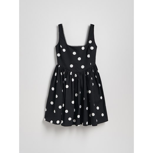 Sukienka Reserved na lato wielokolorowa rozkloszowana mini z bawełny 