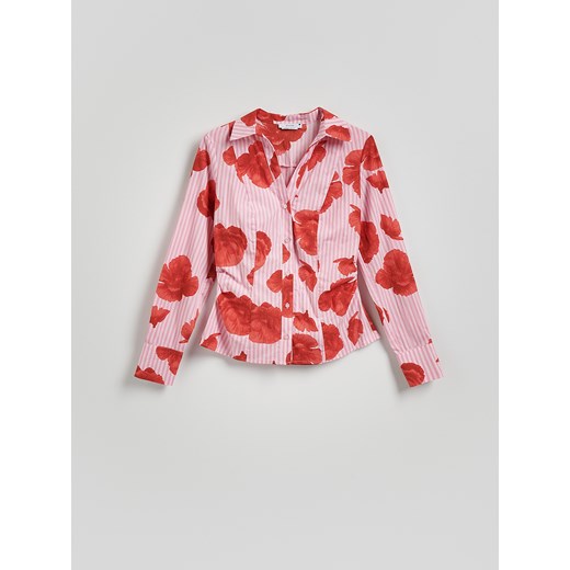 Reserved - Wzorzysta koszula z bawełny - wielobarwny Reserved L Reserved