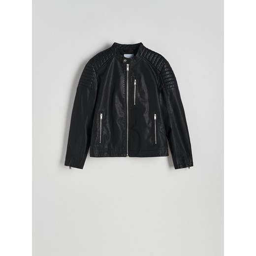 Reserved - Kurtka typu biker z imitacji skóry - czarny Reserved L Reserved