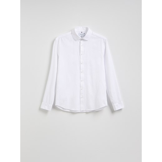 Reserved - Bawełniana koszula super slim fit - biały Reserved M Reserved
