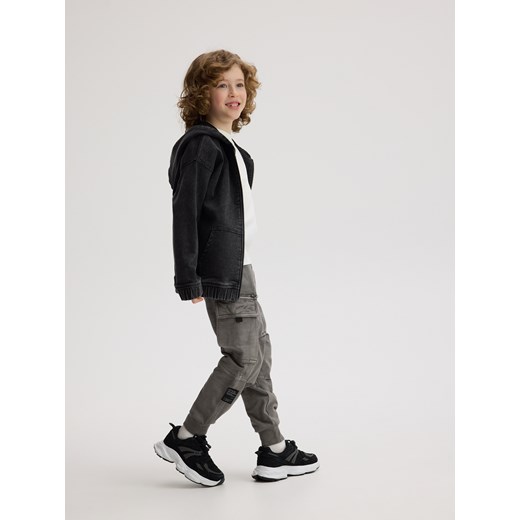 Reserved - Bawełniane joggery cargo - ciemnoszary Reserved 140 (9 lat) Reserved