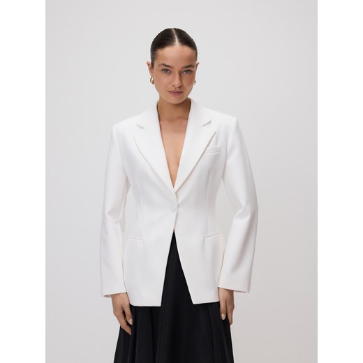 Reserved - Taliowana marynarka z wiskozą - złamana biel Reserved M Reserved