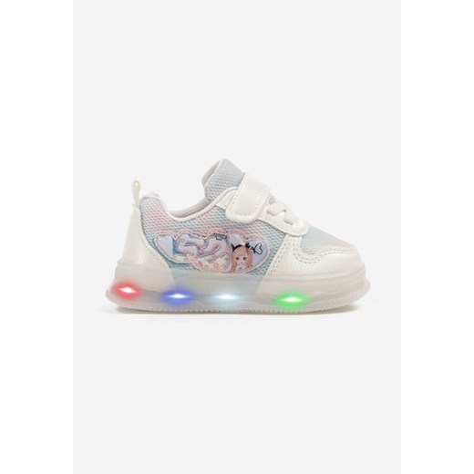 Niebieskie Buty Sportowe Sneakersy z Ledami Brokatem i Bajkową Aplikacją Sonitiela ze sklepu born2be.pl w kategorii Buty sportowe dziecięce - zdjęcie 179071869