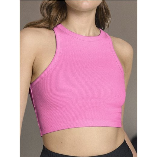 Sinsay - Crop top w prążki - różowy ze sklepu Sinsay w kategorii Bluzki damskie - zdjęcie 179072876