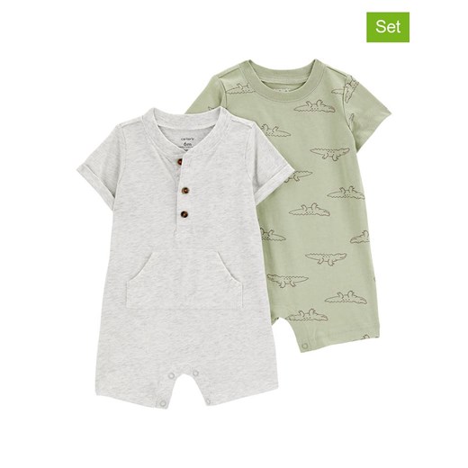 carter&apos;s Rampersy (2 szt.) w kolorze khaki i szarym ze sklepu Limango Polska w kategorii Odzież dla niemowląt - zdjęcie 179074765