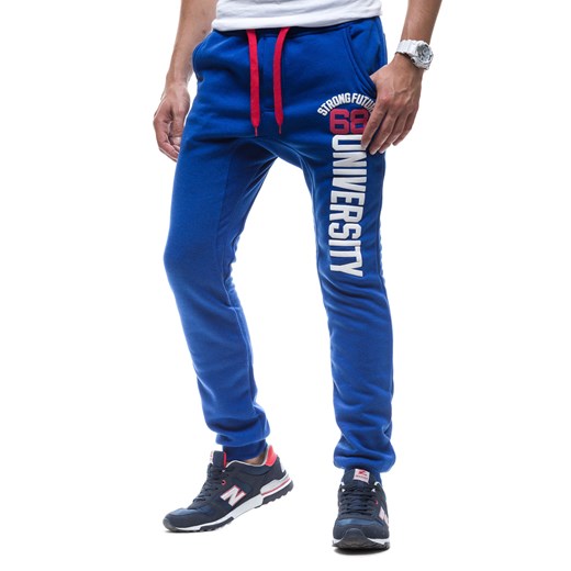 Spodnie męskie baggy STEGOL NB815 chabrowe - CHABROWY denley-pl niebieski Spodnie sportowe męskie