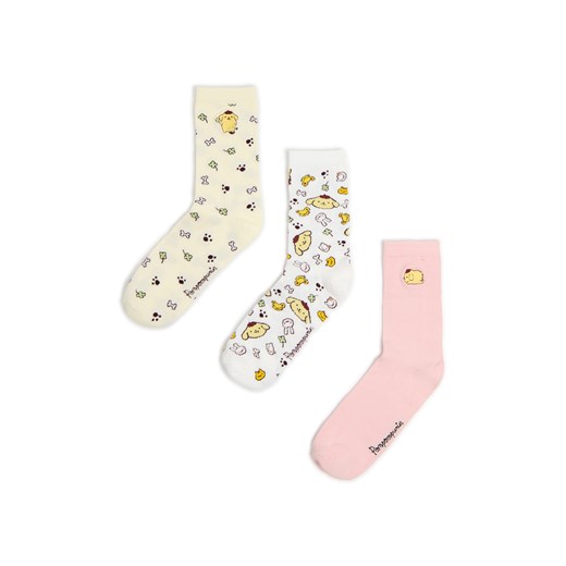 Cropp - 3 pack długich skarpet Pompompurin - wielobarwny ze sklepu Cropp w kategorii Skarpetki damskie - zdjęcie 179077989