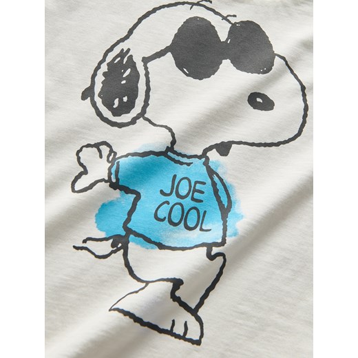 Reserved - Bawełniany t-shirt Snoopy - złamana biel Reserved 92 (1 Reserved