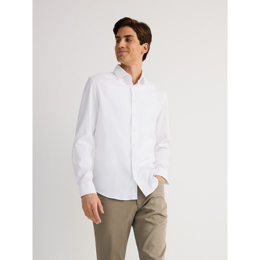 Reserved - Bawełniana koszula super slim fit - biały ze sklepu Reserved w kategorii Koszule męskie - zdjęcie 179078928