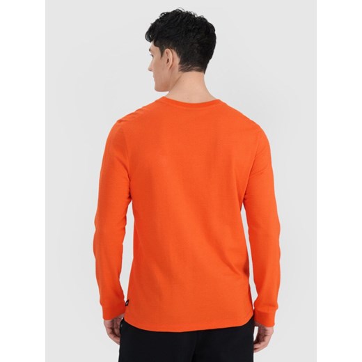 Męski longsleeve basic 4F 4FRSS25TLONM518 - pomarańczowy L Sportstylestory.com